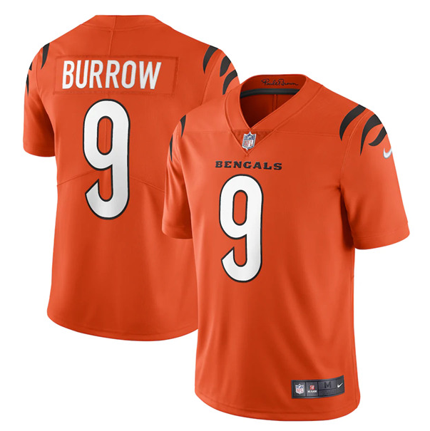 Women's Cincinnati Bengals #9 Joe Burrow 2021 Orange NFL Vapor Limited Stitched Jersey